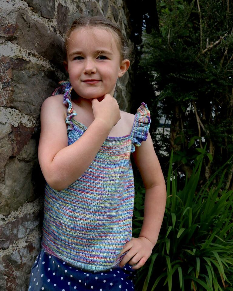 Coming Soon Ruffle (or not) top childrens knitting pattern